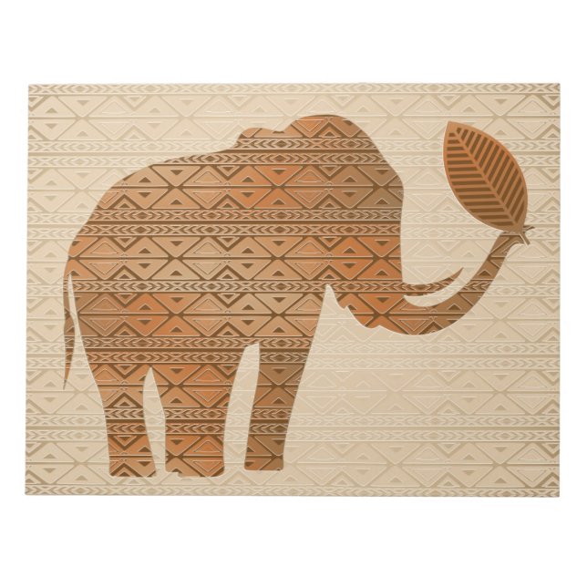 Bloco De Notas Elefante - Design de Arte Tribal (Frente)