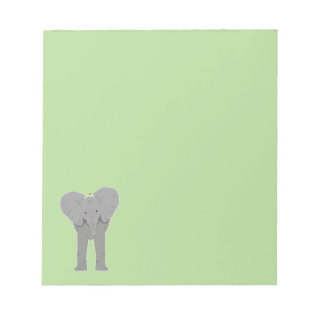 Bloco De Notas elefante e pássaro (Frente)