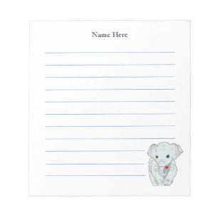 Bloco De Notas Elefante Fofo Listrado