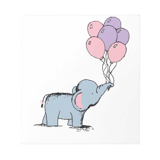 Bloco De Notas Elefante Pastel Watercolor Bunch do Balo (Frente)