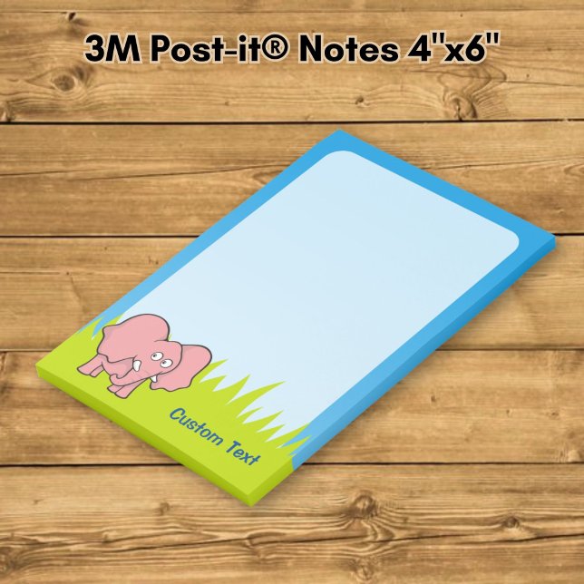 Bloco De Notas Elefante Rosa Cartoon (Criador carregado)