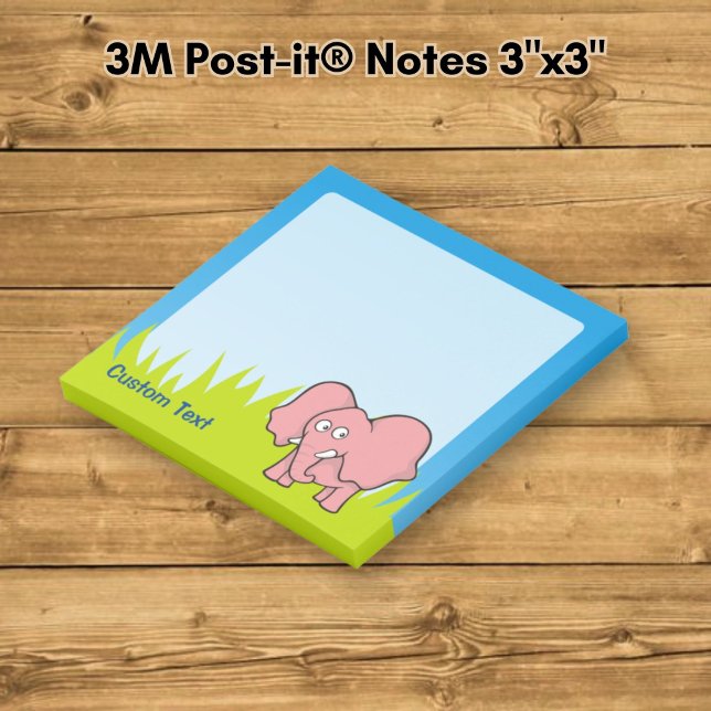Bloco De Notas Elefante Rosa Cartoon (Criador carregado)