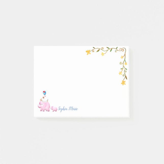 Bloco De Notas Elefantes, Torre de Ovinos e Pássaros (Frente)