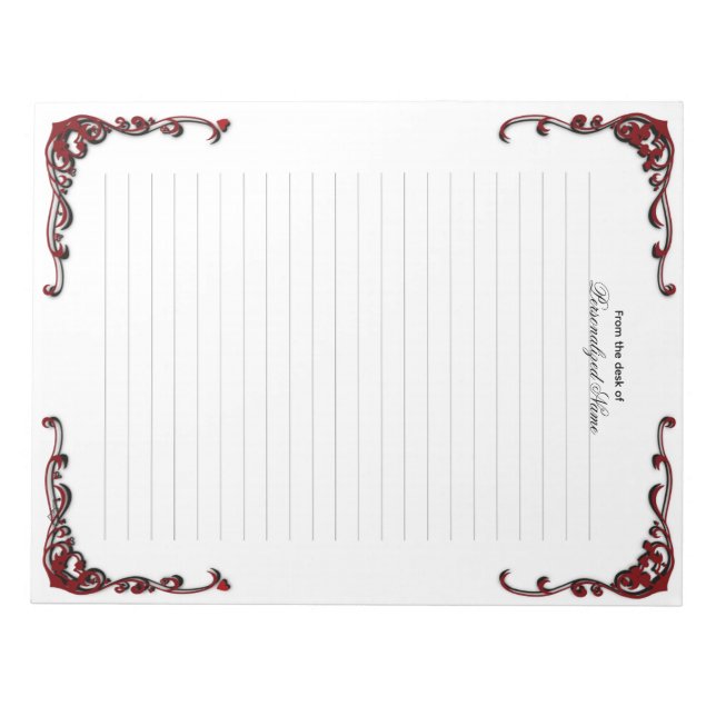 Bloco De Notas Elegância Barroca - Negra (Frente)