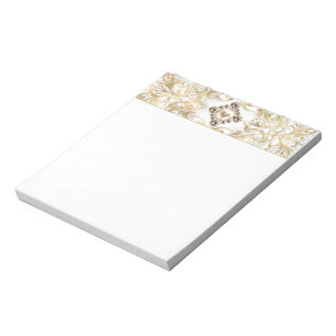 Bloco De Notas Elegância do ornamentado Emblema Dourado de Joia