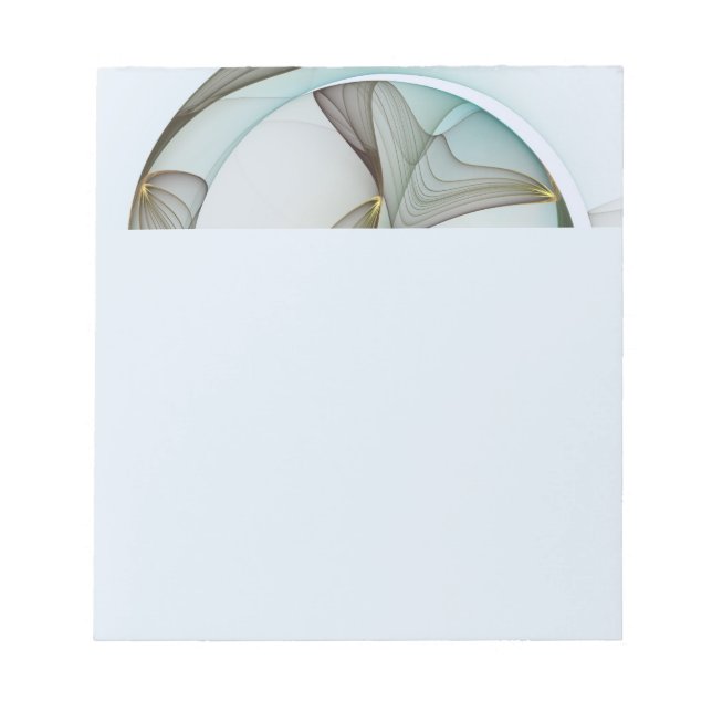 Bloco De Notas Elegância Moderna Abstrata Turquesa Marrom Dourado (Frente)