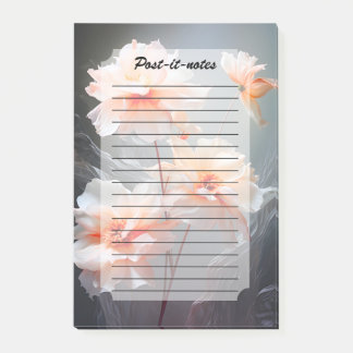 Bloco De Notas Elegant Abstract Blush Flower Misty Flow