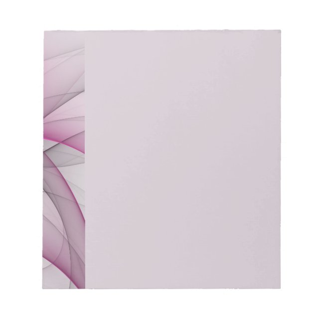 Bloco De Notas Elegant Chaos Modern Abstract Pink Fractal Art (Frente)