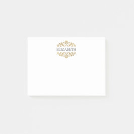 Bloco De Notas Elegant Chic Modern Monogram Black Gold 