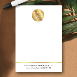 Bloco De Notas Elegant Company Logo Faux Gold Effect Branded
