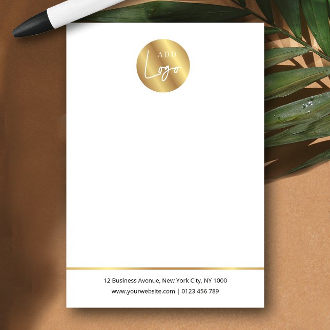 Bloco De Notas Elegant Company Logo Faux Gold Effect Branded (Criador carregado)