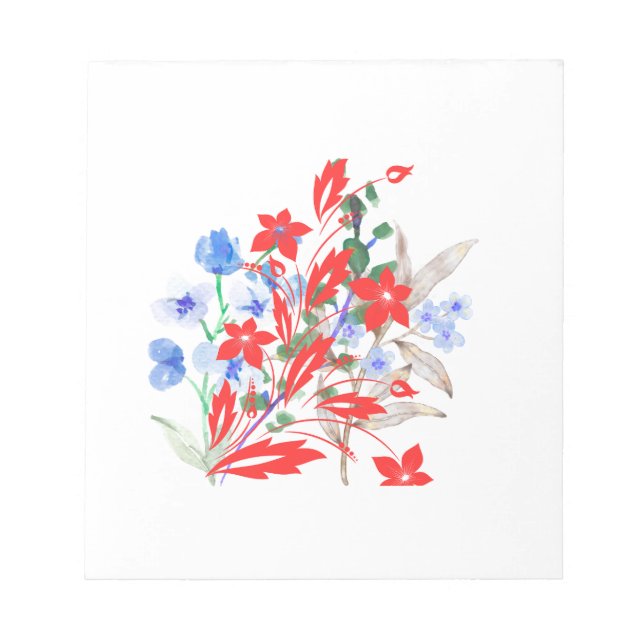Bloco De Notas Elegant Flower and Leaves Artwork | Minimal  (Frente)