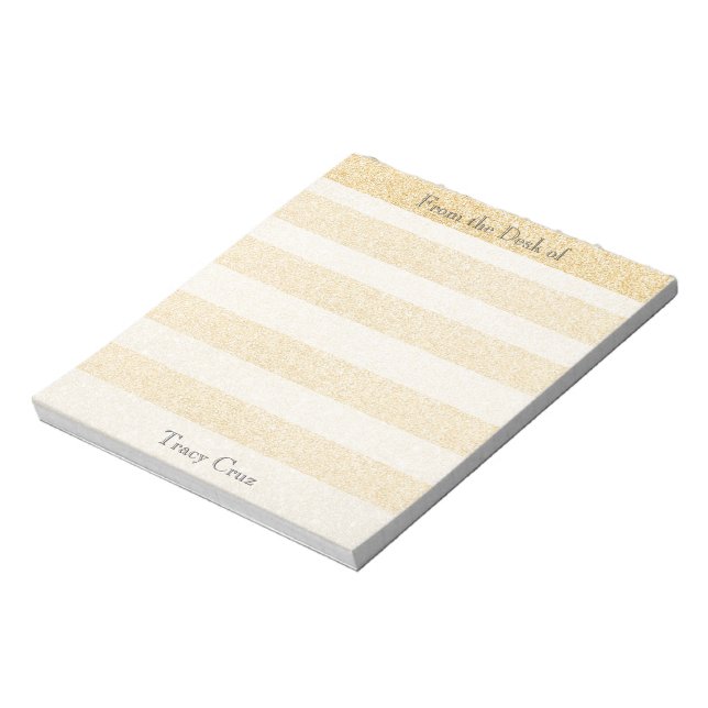 Bloco De Notas Elegant Gold Striped Custom Notes (Invertido)
