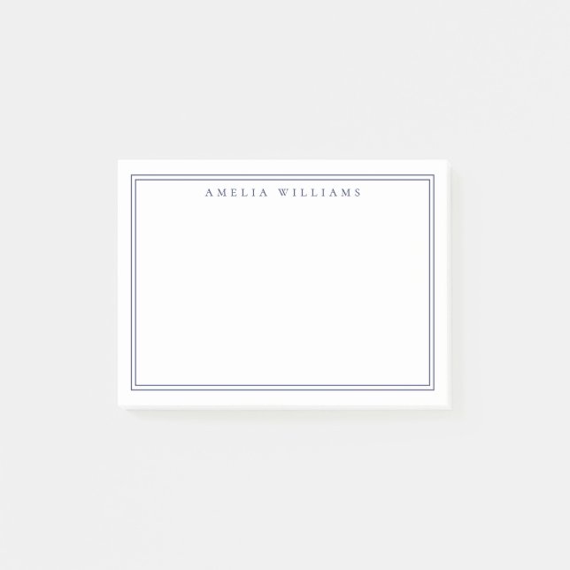 Bloco De Notas Elegant Minimalist Blue Two Border (Frente)