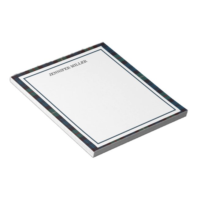 Bloco De Notas Elegant Minimalist Border Custom Notepad, Professi (Inclinado)