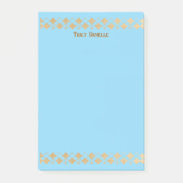 Bloco De Notas Elegant Minimalist Gold Accent Baby Blue