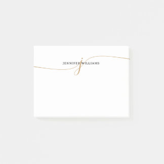 Bloco De Notas Elegant Minimalist Gold Calligraphy Monogram