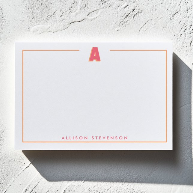 Bloco De Notas Elegant Personalized Monogram 3D Letter A Initial  (Criador carregado)