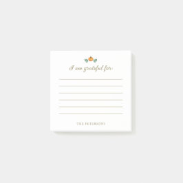 Bloco De Notas Elegant Rustic Pumpkin Thanksgiving Gratitude
