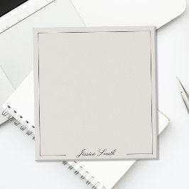 Bloco De Notas Elegant Script Black and Ivory Monogram Border