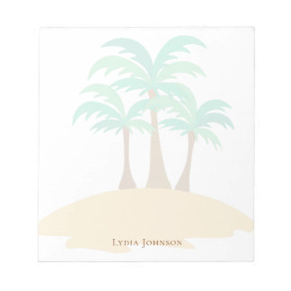 Bloco De Notas Elegant Stylish Tropical Watercolor Cute Palms
