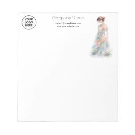 Bloco De Notas Elegant Watercolor Couture Bridal Fashion Designer