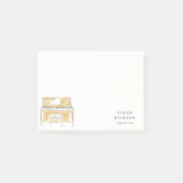 Bloco De Notas Elegant Watercolor Piano Musician Music Teacher