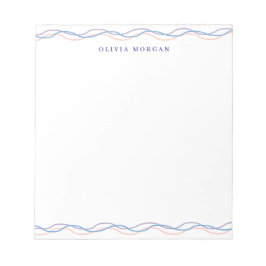 Bloco De Notas Elegant wavy border soft pastel tones