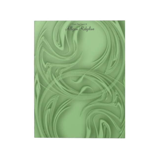 Bloco De Notas Elegante ataca Abstrato Verde (Invertido)
