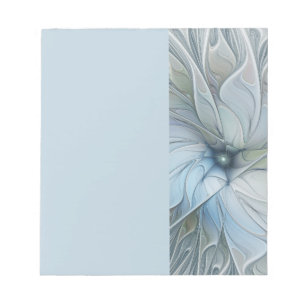 Bloco De Notas Elegante Beleza Arte Fractal Abstrata Moderna Flor