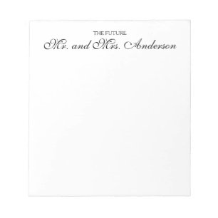 Bloco De Notas Elegante Black Script Future Sr. Casal