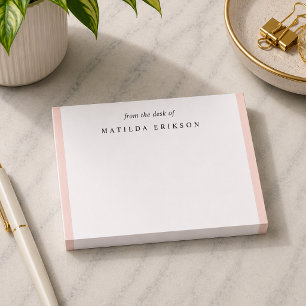 Bloco De Notas  Elegante Blush Pink Feminina Da Mesa De