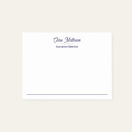 Bloco De Notas Elegante Borda de Letra Inglesa Azul-Marinho