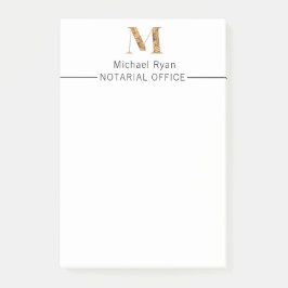 Bloco De Notas Elegante branco clássico e monograma personalizado