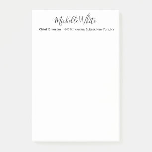 Bloco De Notas Elegante Branco Profissional Moderno Simples