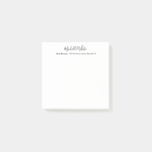 Bloco De Notas Elegante Branco Profissional Moderno Simples