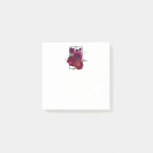 Bloco De Notas Elegante Buquê Floral Rosa Magenta