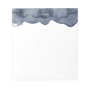 Bloco De Notas Elegante Cinza Profunda Splash de Aquarela Persona