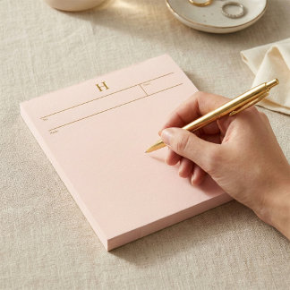 Bloco de Notas Elegante com Monograma para ela