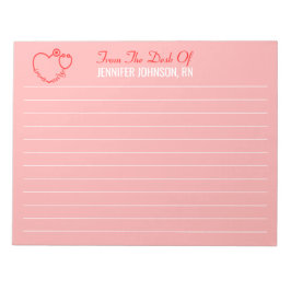 Bloco De Notas Elegante Da Mesa Do Nome Do Estetoscópio De Enferm