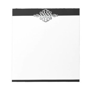 Bloco De Notas Elegante de prata em preto