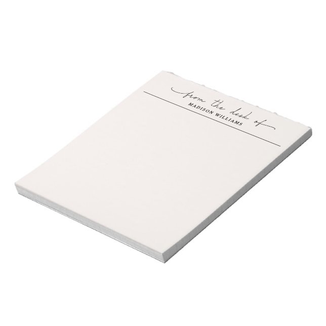 Bloco De Notas Elegante Do Gabinete Do Profissional Bege (Invertido)