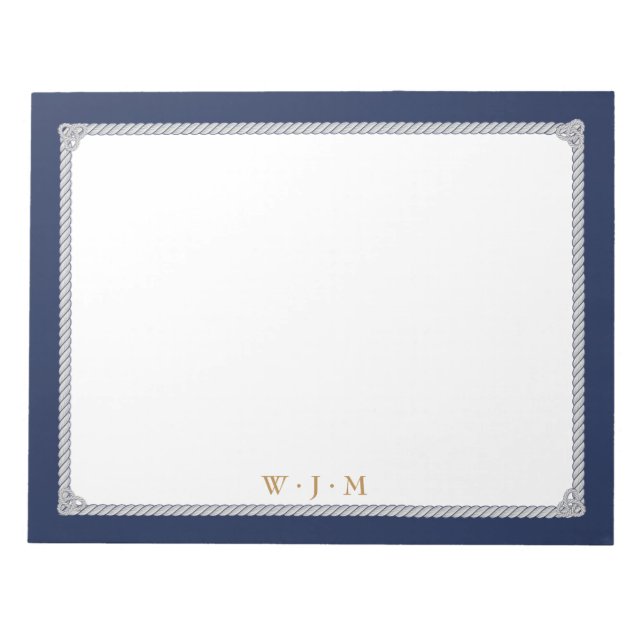 Bloco de notas elegante do nó náutico (Frente)