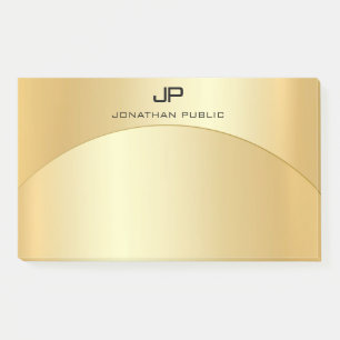 Bloco De Notas Elegante Dourado de Tendy Faux, Modelo Monogramas