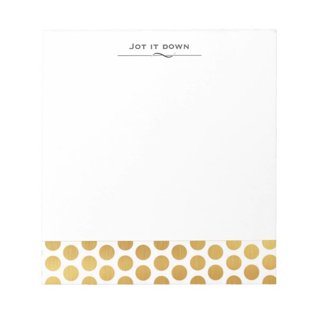 Bloco de notas elegante Dourado e branco (Frente)