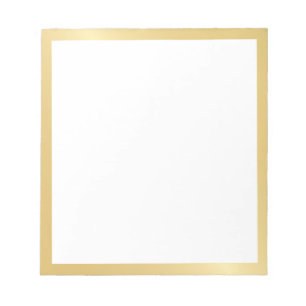 Bloco De Notas Elegante Dourado em Branco