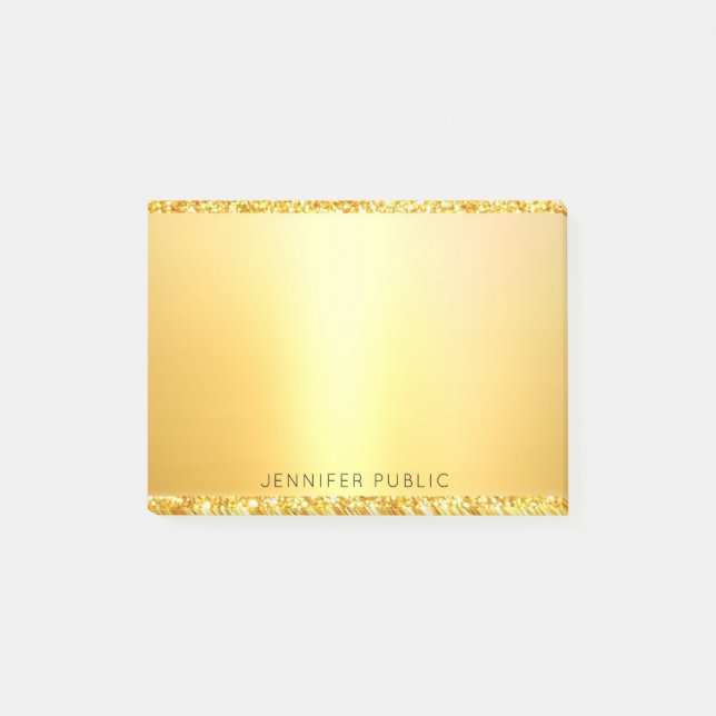 Bloco De Notas Elegante Dourado Glitter Modelo Professional Moder (Frente)