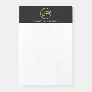 Bloco De Notas Elegante Dourado Marble Simples Modelo Moderno