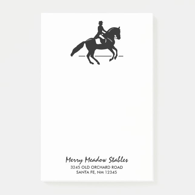 Bloco De Notas Elegante Dressage Rider Executando um Pirouette (Frente)