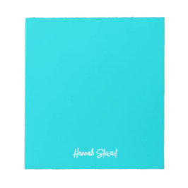 Bloco De Notas Elegante e Moderno Azul Turquesa Minimalista Femin